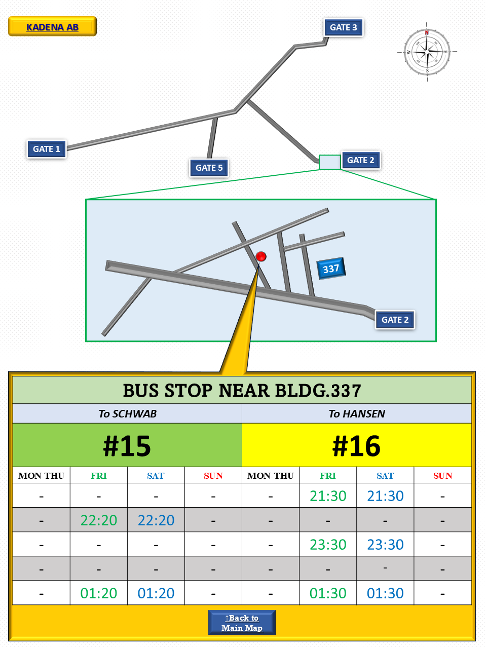 Kadena AB Bus Stop Map